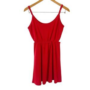 Volcom Le Fresh Mini Swing Dress Womens Orange Y2K Scoop Neck Size Small Party